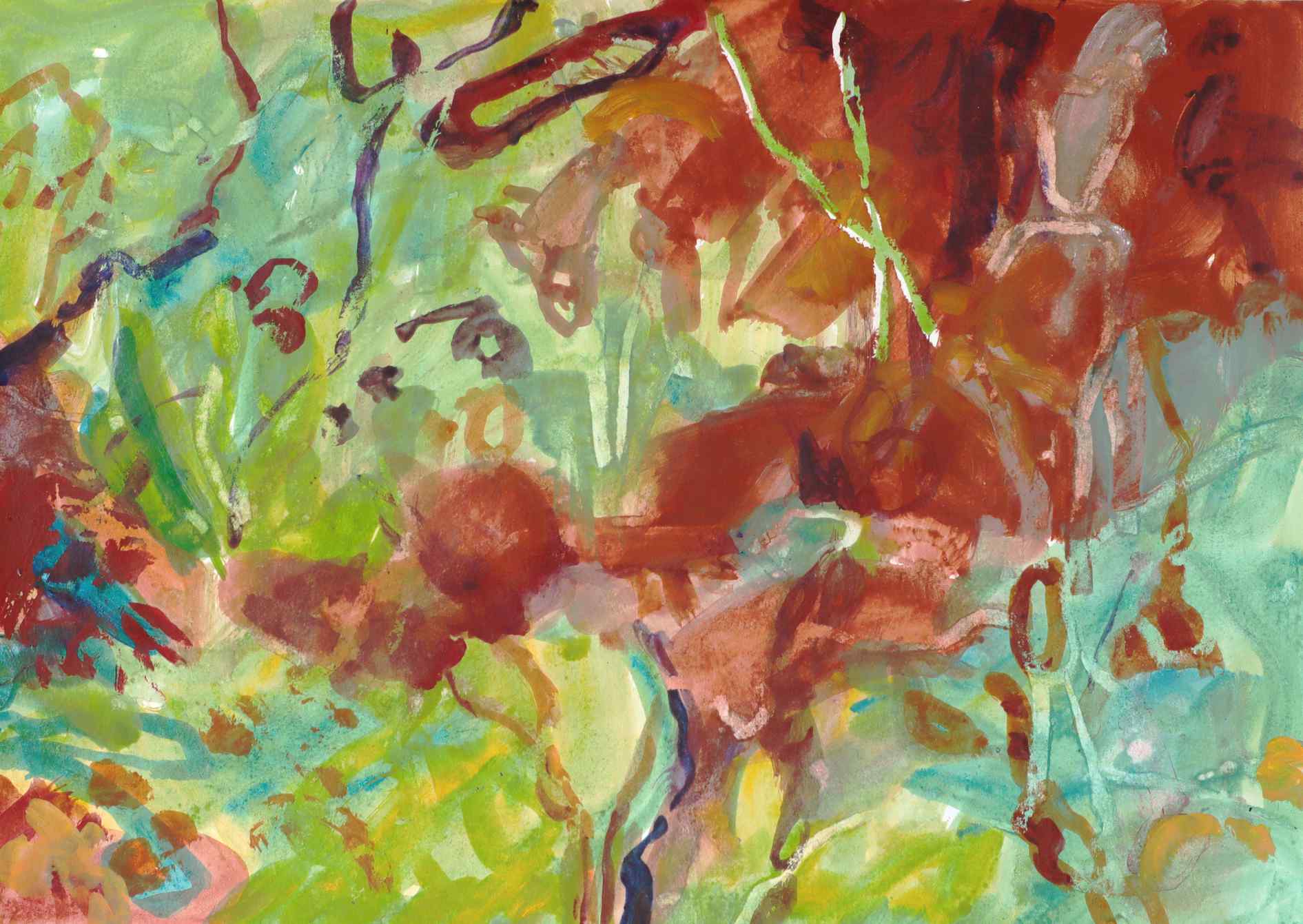 braunes Gewühle im Grünen