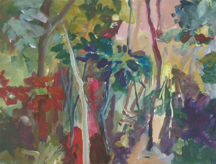 Landschaft, Acryl auf Papier, 24 cm x 32 cm, 2013