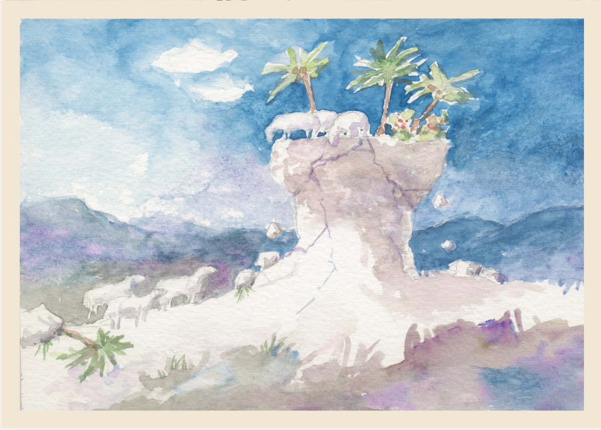 Come down, help! Stones are being thrown at us by your paradise.